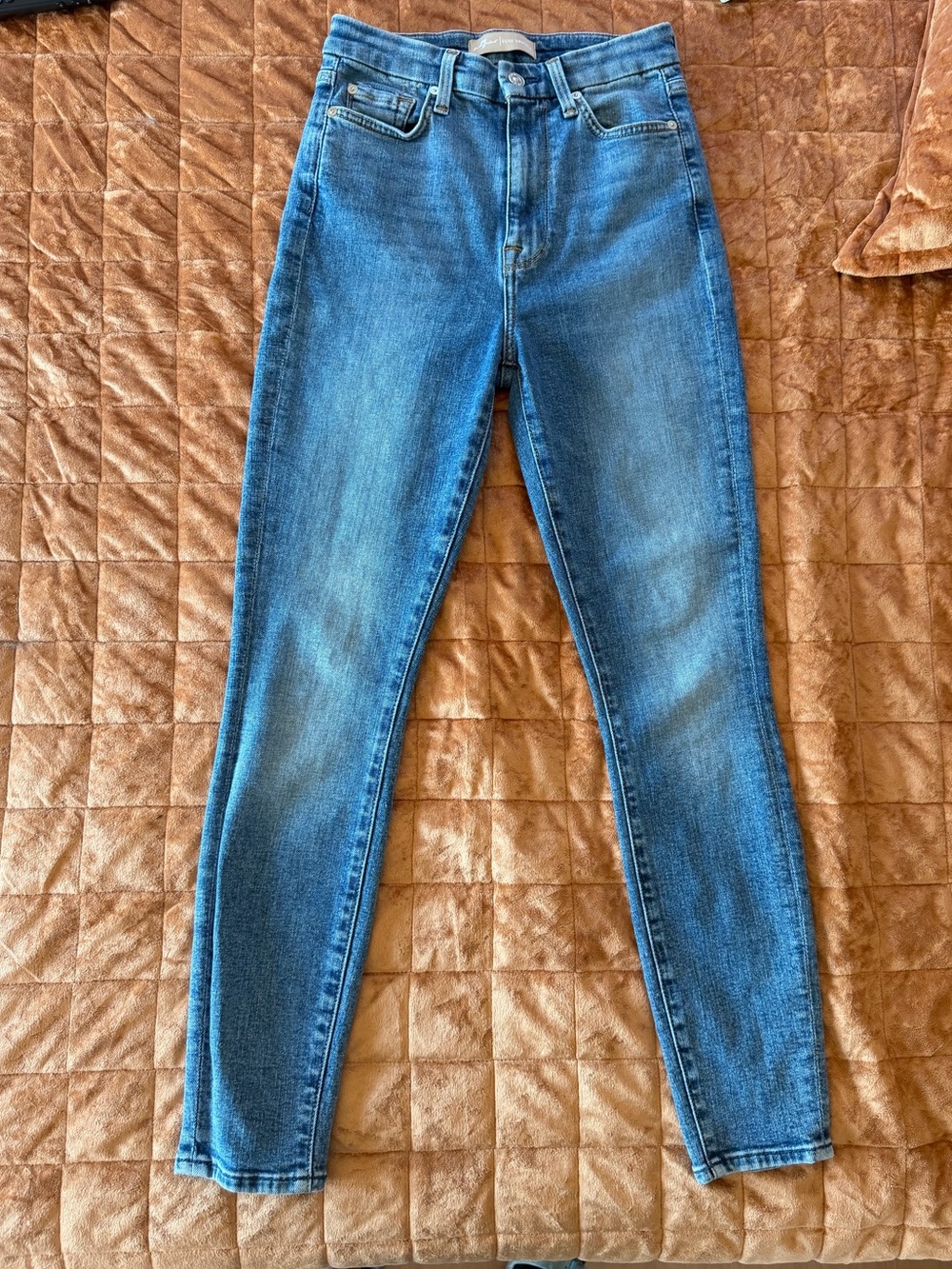 7 For All Mankind Luxe Vintage Aubrey High Rise Skinny Jeans - Picture 2 of 11